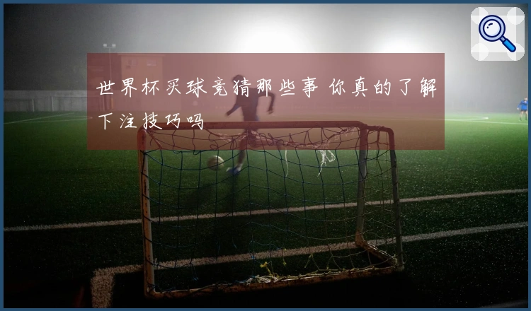 世界杯买球竞猜那些事 你真的了解下注技巧吗